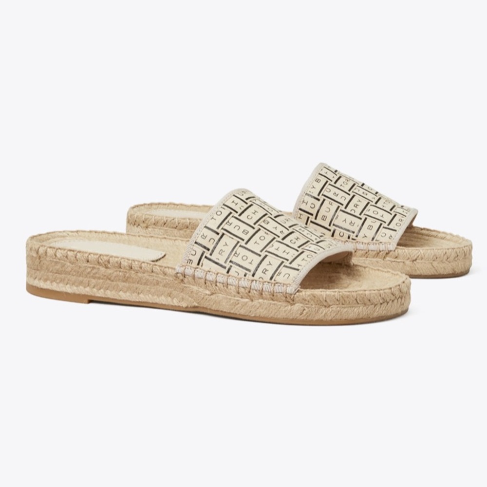 Brand New TORY RIBBON ESPADRILLE SLIDES